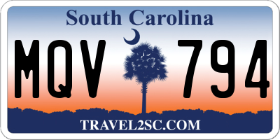 SC license plate MQV794