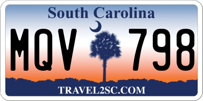 SC license plate MQV798