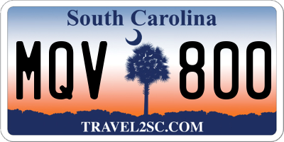 SC license plate MQV800
