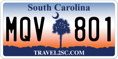 SC license plate MQV801