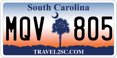 SC license plate MQV805