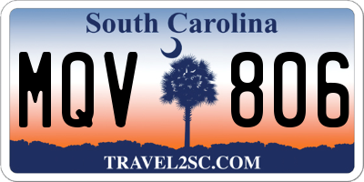 SC license plate MQV806