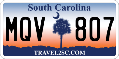SC license plate MQV807