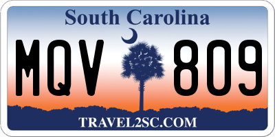 SC license plate MQV809