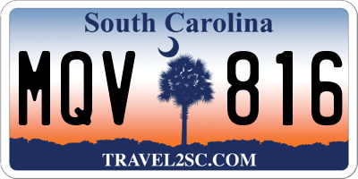 SC license plate MQV816
