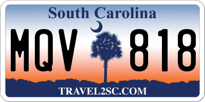 SC license plate MQV818