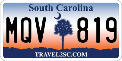 SC license plate MQV819