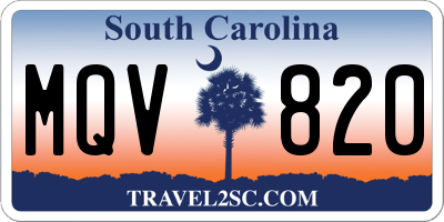 SC license plate MQV820