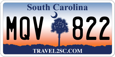 SC license plate MQV822
