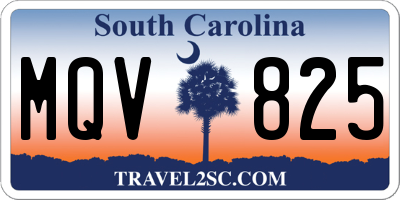 SC license plate MQV825