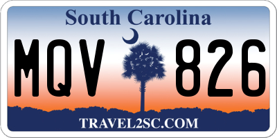 SC license plate MQV826