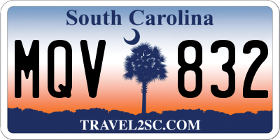 SC license plate MQV832