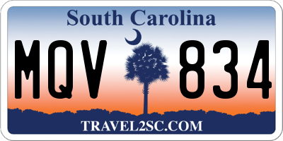 SC license plate MQV834