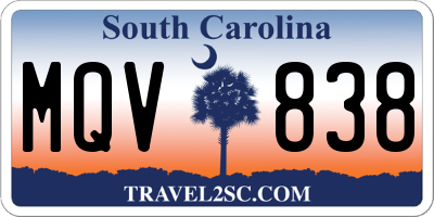 SC license plate MQV838