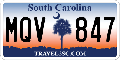 SC license plate MQV847