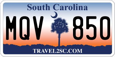SC license plate MQV850