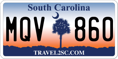 SC license plate MQV860