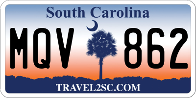 SC license plate MQV862