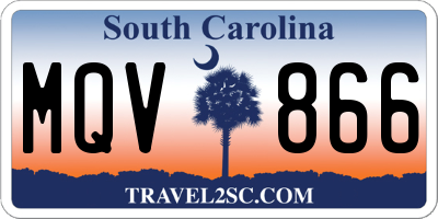 SC license plate MQV866