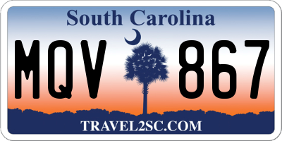 SC license plate MQV867