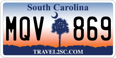 SC license plate MQV869