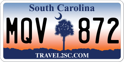 SC license plate MQV872
