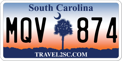 SC license plate MQV874