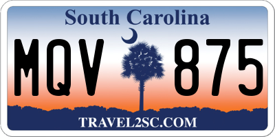 SC license plate MQV875