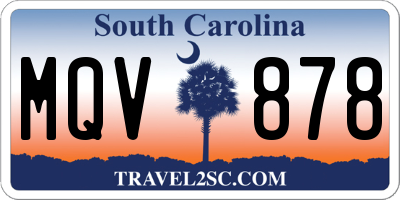 SC license plate MQV878