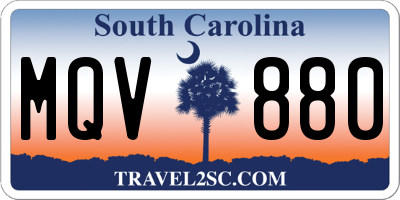 SC license plate MQV880