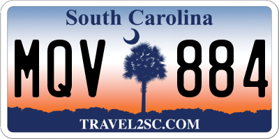 SC license plate MQV884