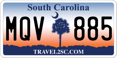SC license plate MQV885