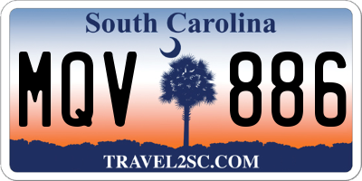 SC license plate MQV886