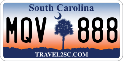 SC license plate MQV888