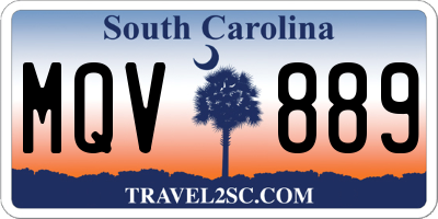 SC license plate MQV889