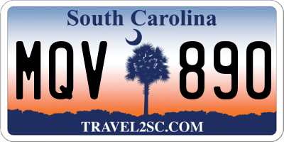 SC license plate MQV890