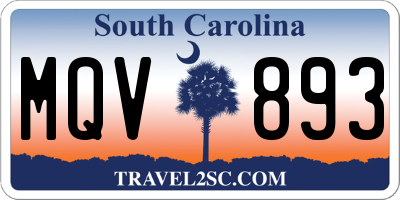 SC license plate MQV893