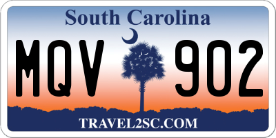 SC license plate MQV902