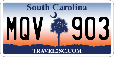 SC license plate MQV903
