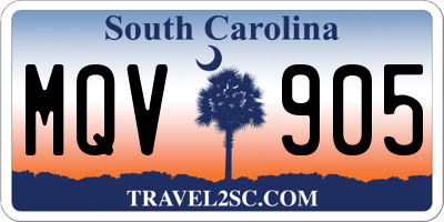 SC license plate MQV905