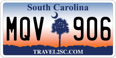 SC license plate MQV906