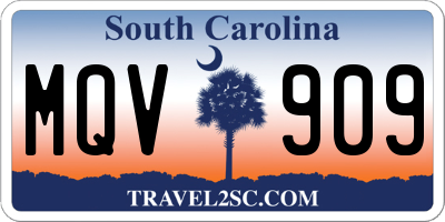 SC license plate MQV909