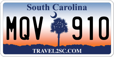 SC license plate MQV910