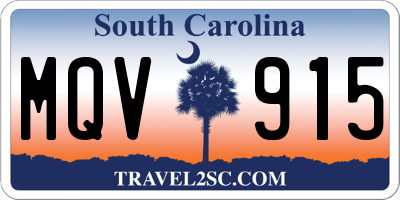 SC license plate MQV915