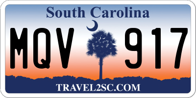 SC license plate MQV917