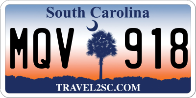 SC license plate MQV918