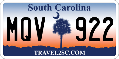 SC license plate MQV922