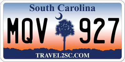 SC license plate MQV927