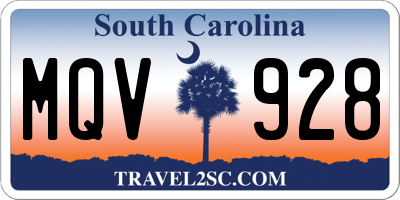 SC license plate MQV928