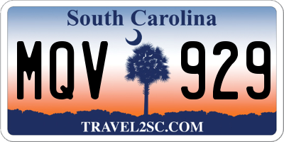 SC license plate MQV929